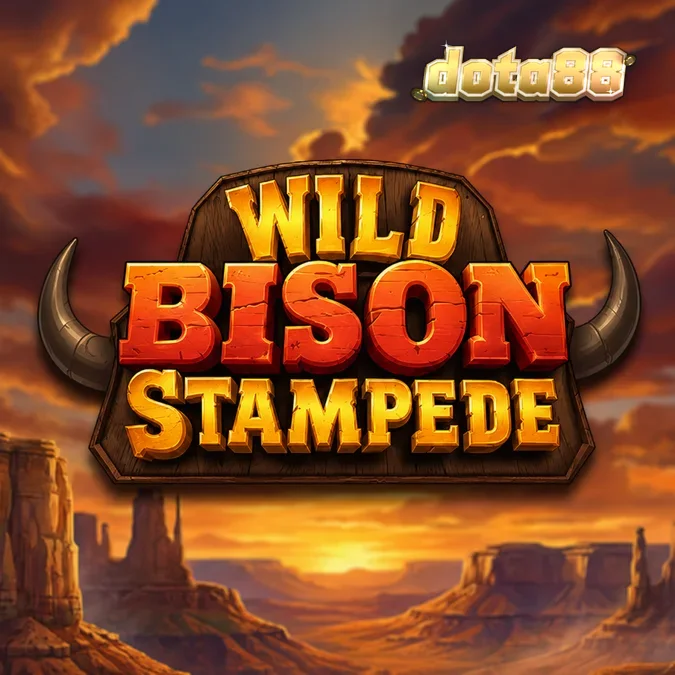 Tampilan visual permainan slot Wild Bison Stampede dengan latar belakang padang rumput
